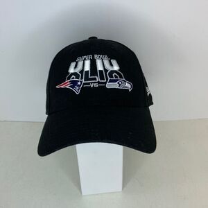 Super Bowl XLIX Patriots Seahawks 2014 Official Black Cap Hat